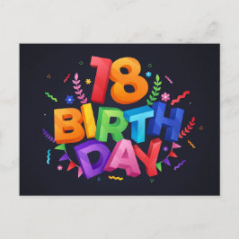Postal Celebración del cumpleaños 18