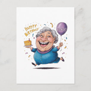 Postal Celebración del cumpleaños de la abuela