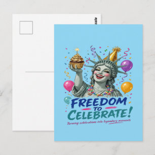 Postal Celebración del cumpleaños de la Estatua de la Lib