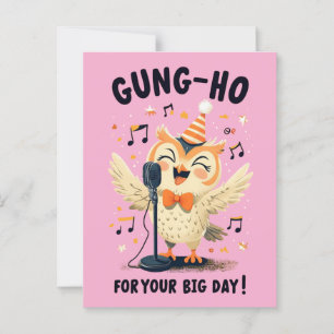 Postal Celebración del Cumpleaños del Búho Gung-Ho con Di