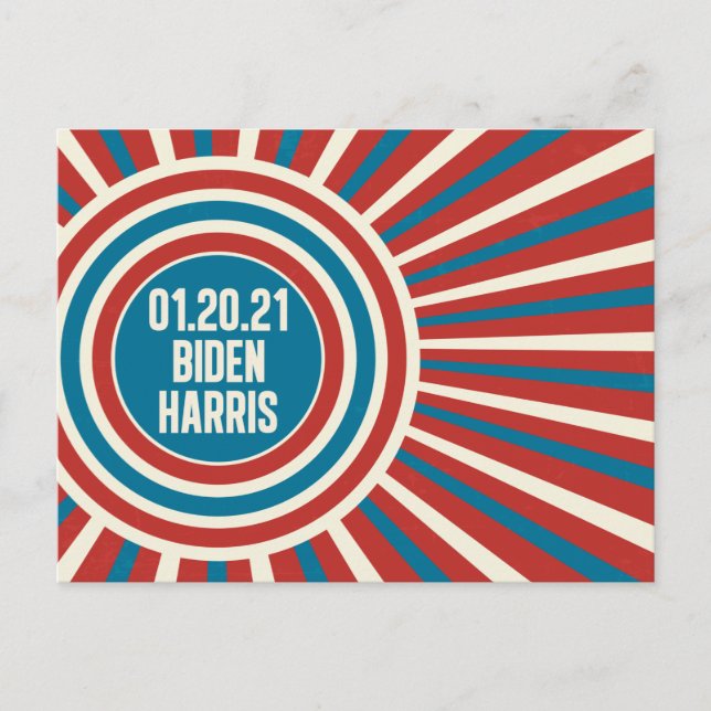 Postal Celebración del Día de Inauguración de Biden Harri (Anverso)