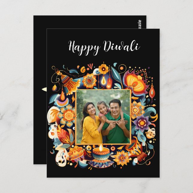 Postal Celebración del Diwali (Anverso / Reverso)