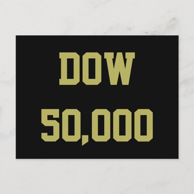 Postal Celebración del mercado de valores de Dow 50.000 (Anverso)