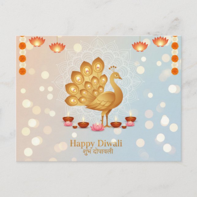 Postal Celebración festiva de diwali (Anverso)