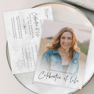 Postal Celebración moderna de la vida Funeral conmemorati
