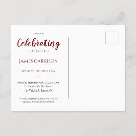 Postal Celebración Roja de la Vida con Memorial de Fotos