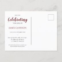 Celebración roja oscura de la vida con un funeral