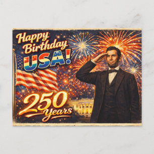Postal Celebrando 250 años de EE. UU. Abraham Lincoln 
