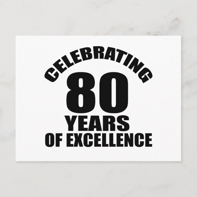 Postal Celebrando 80 Años de Cumpleaños (Anverso)