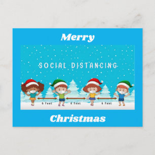 Postal Celebrando a los Navidades con distanciamiento soc