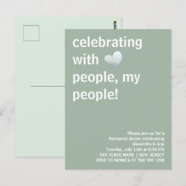 Postal Celebrando con la gente de mi cena de ensayo