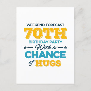 Postal celebrando el cumpleaños número 70