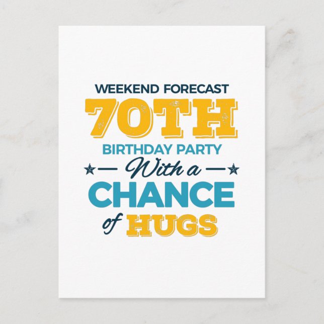 Postal celebrando el cumpleaños número 70 (Anverso)