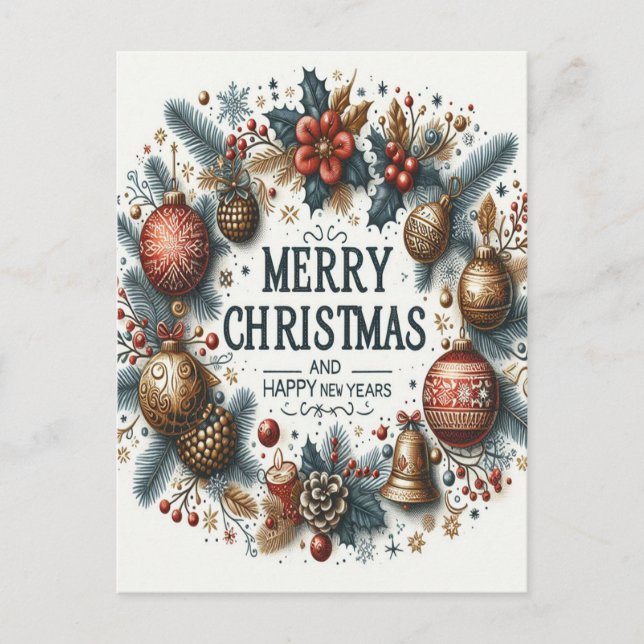 Postal Celebrando las fiestas: Feliz Navidad (Anverso)