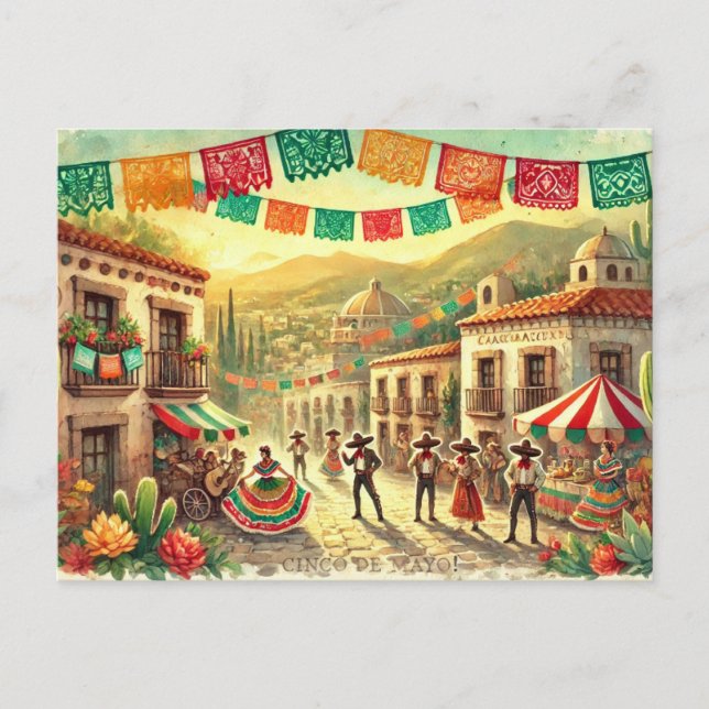 Postal Celebrar Cinco de Mayo (Anverso)