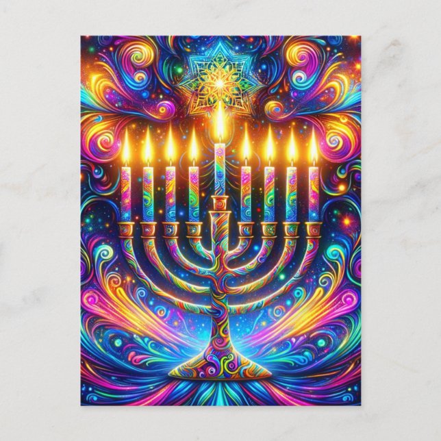 Postal Celebrar el espíritu de Hanukkah (Anverso)