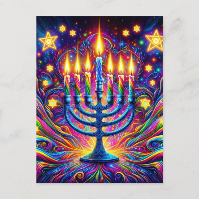Postal Celebrar el espíritu de Hanukkah (Anverso)
