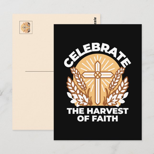 Postal Celebrar la fe con la cosecha - Arte Inspirador (Anverso / Reverso)