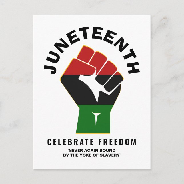 Postal Celebrar la libertad JUNETEENTH (Anverso)