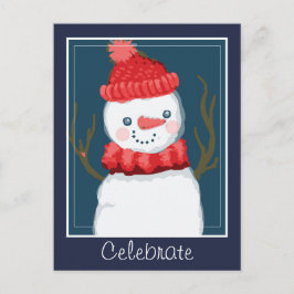 Postal Celebrar las fiestas de los Snowman