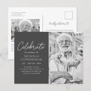 Postal Celebrar su increíble vida Foto simple moderna