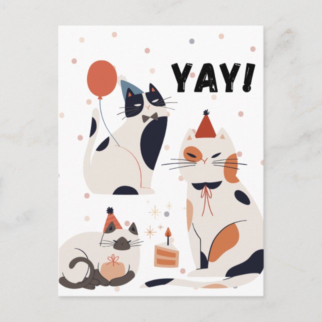 Postal "Celebratory Cats Party Card" (Anverso)