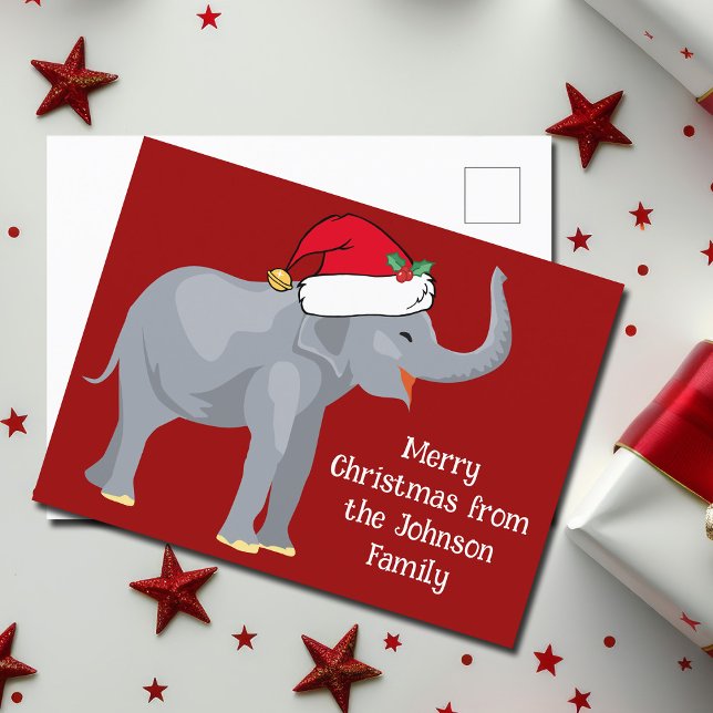Postal Célebre elefante de Navidades en un sombrío Red Sa (Subido por el creador)