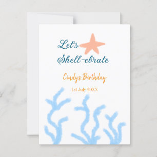 Postal Celebremos bajo el mar cumpleaños azul
