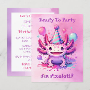 Postal Celebremos el cumpleaños de la niña Axolotl