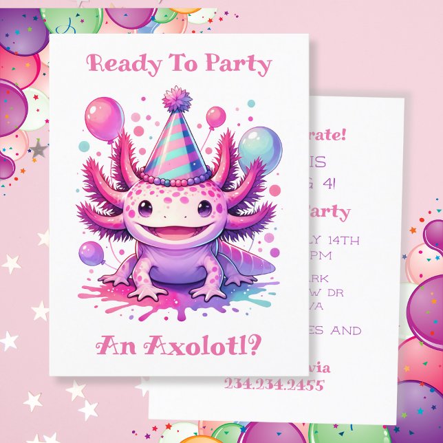 Postal Celebremos el cumpleaños de la niña Axolotl (Subido por el creador)