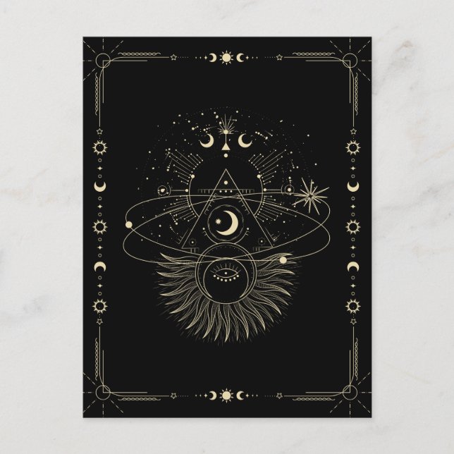 Postal Celestial del universo de la luna de arte místico (Anverso)
