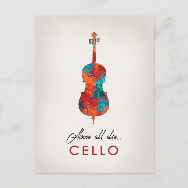 Postal Cello - Música Colorida Brillante (Anverso)