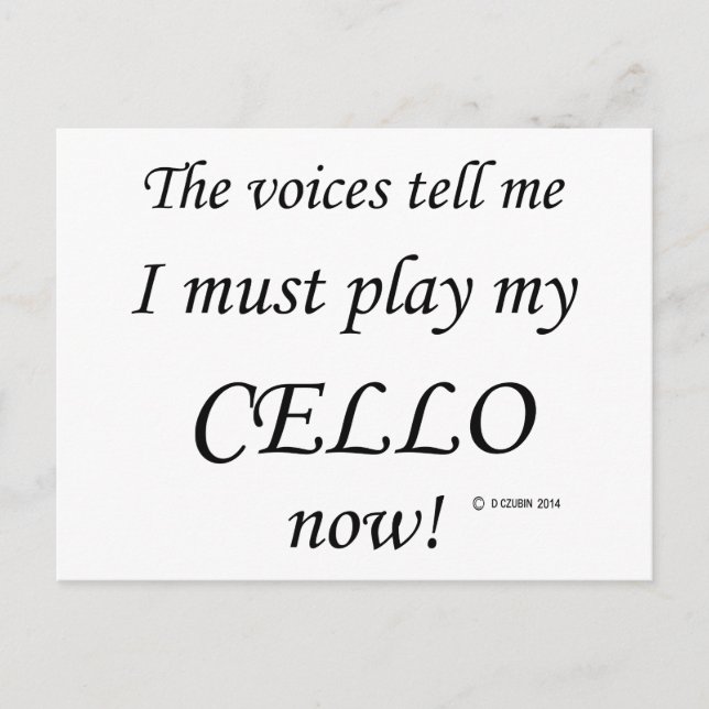 Postal Cello Voices dice que debe tocar (Anverso)