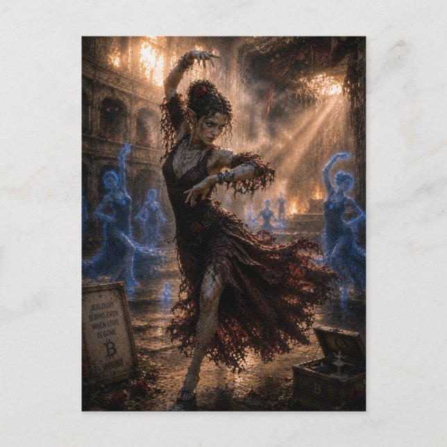 Postal Celos / Bailarín de flamenco / Teatro antiguo (Anverso)