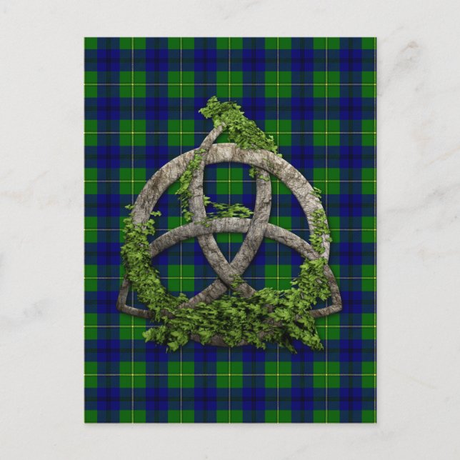 Postal Celtic Trinity Knot Y Clan Johnston Tartán (Anverso)