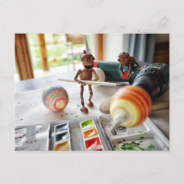 Postal Células de maíz decorando huevos de Pascua Postale