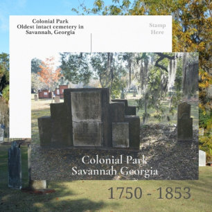 Postal Cementerio Colonial Park Savannah GA Fotográfico
