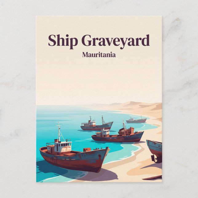 Postal Cementerio de Barcos Mauritania (Anverso)