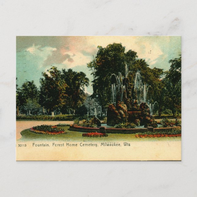 Postal Cementerio de la Casa Forestal, Milwaukee Wisconsi (Anverso)