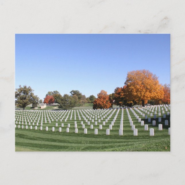 Postal Cementerio de Leavenworth Kansas en otoño (Anverso)