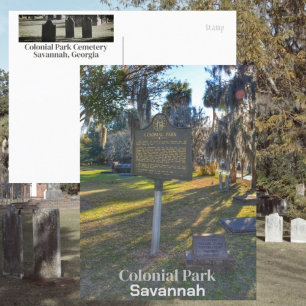 Postal Cementerio del Parque Colonial de Savannah GA Foto