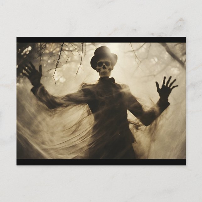 Postal Cementerio Gótico Creepy Ghost (Anverso)