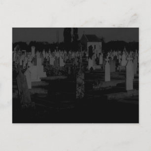 Postal Cementerio gótico de Halloween lápidas del cemente