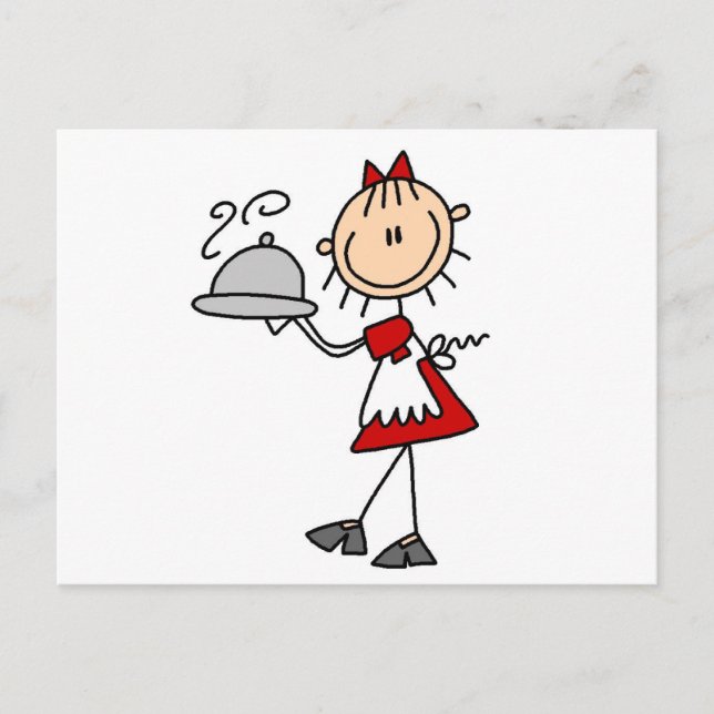 Postal Cena con camisetas y regalos (Anverso)