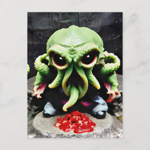 Postal Cena con Cthulhu