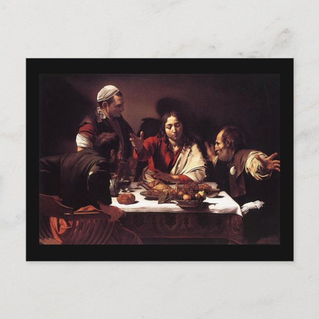 Postal Cena De Caravaggio En Emmaus (Anverso)