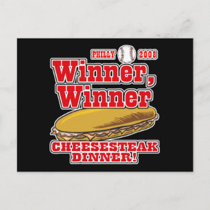 Postal Cena de Cheesesteak del Ganador de Filadelfia
