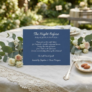 Postal Cena de Ensayo de Boda con Letra Manuscrita Elegan