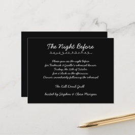 Postal Cena de Ensayo de Boda con Letra Manuscrita Elegan
