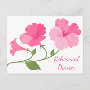 Postal Cena de Ensayo de Boda Floral Flores Rosas
